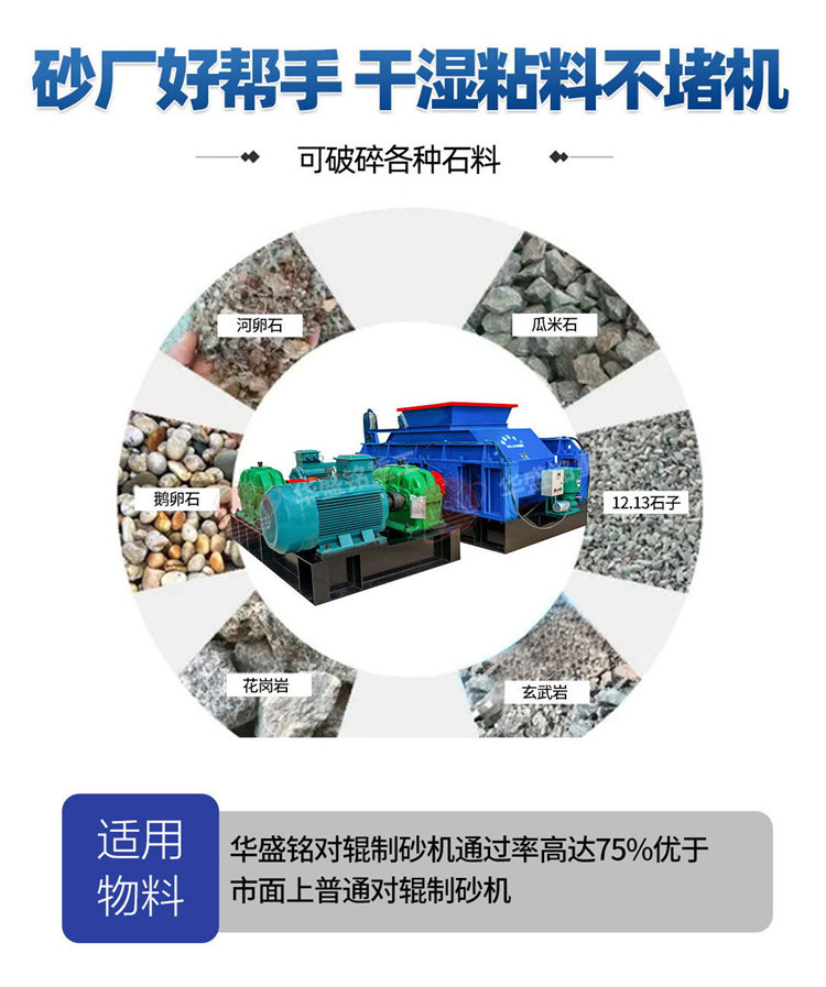 液壓對輥制砂機適應物料